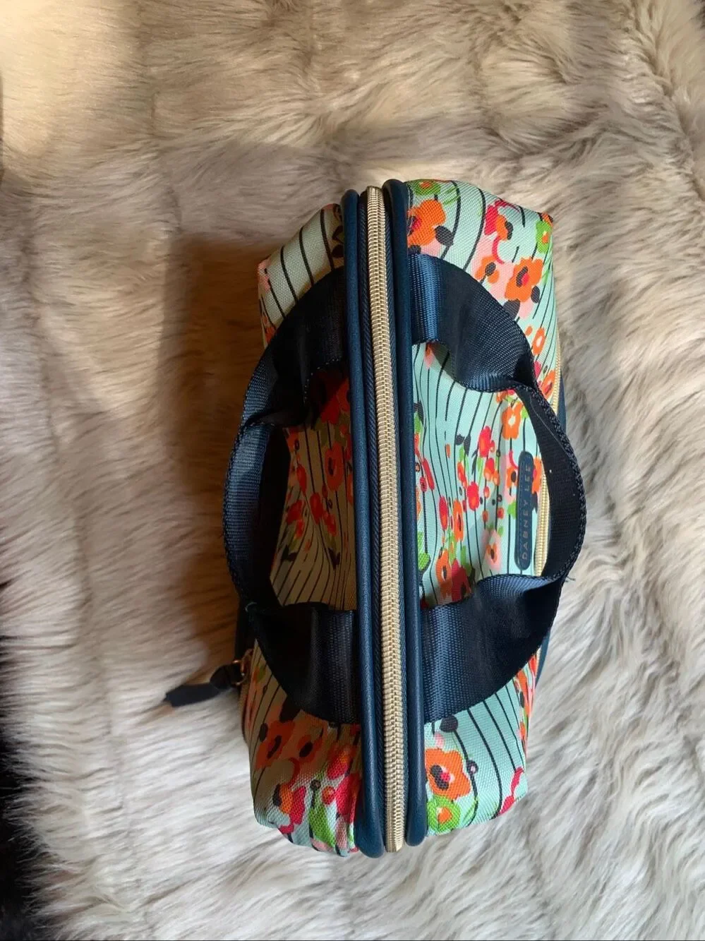 Dabney Lee Lunch Tote Bag Floral and  Navy